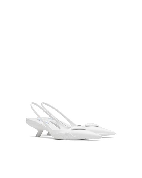 white pumps prada|Prada chunky heel pumps.